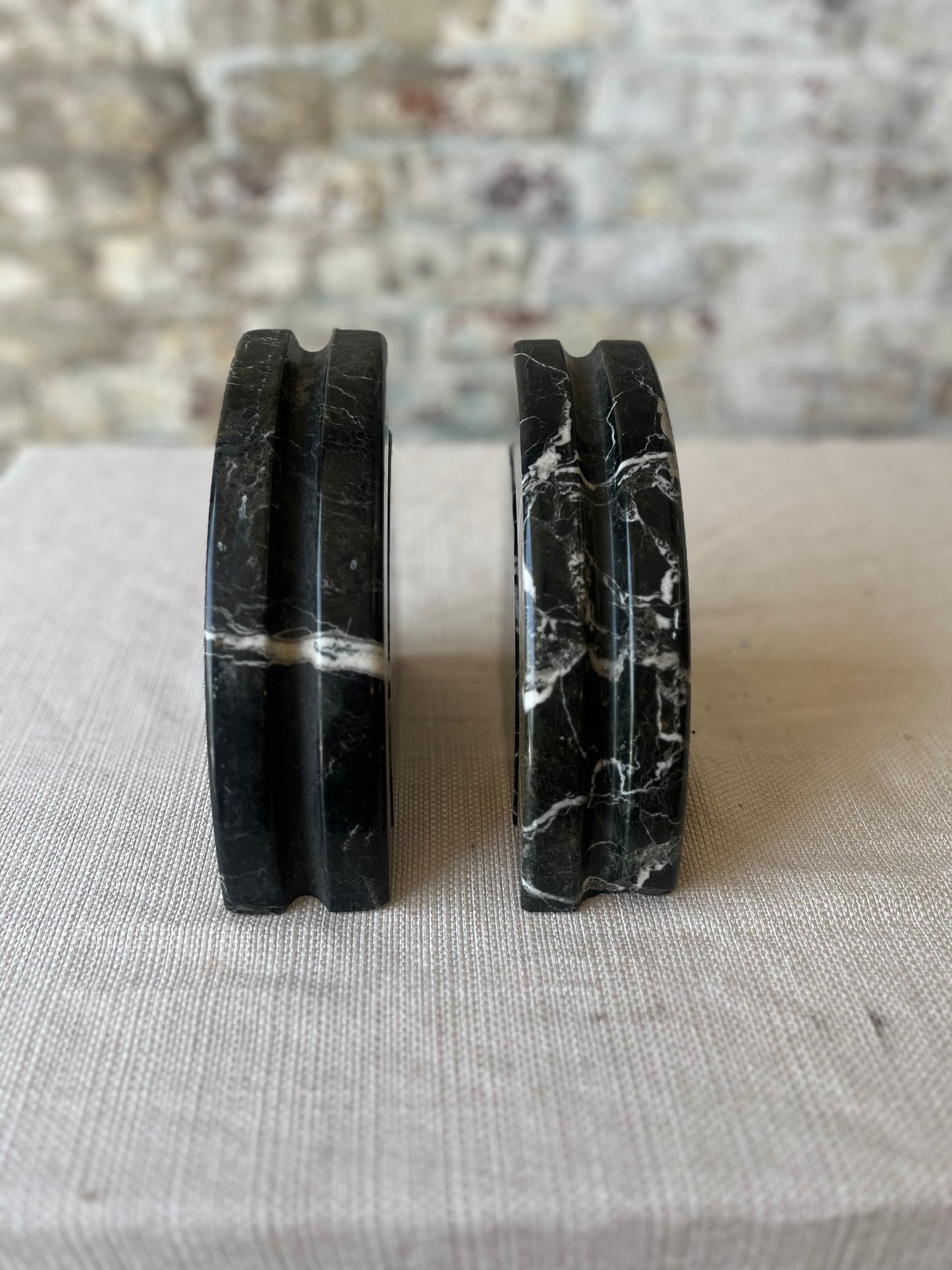 Black & White Marble Bookends