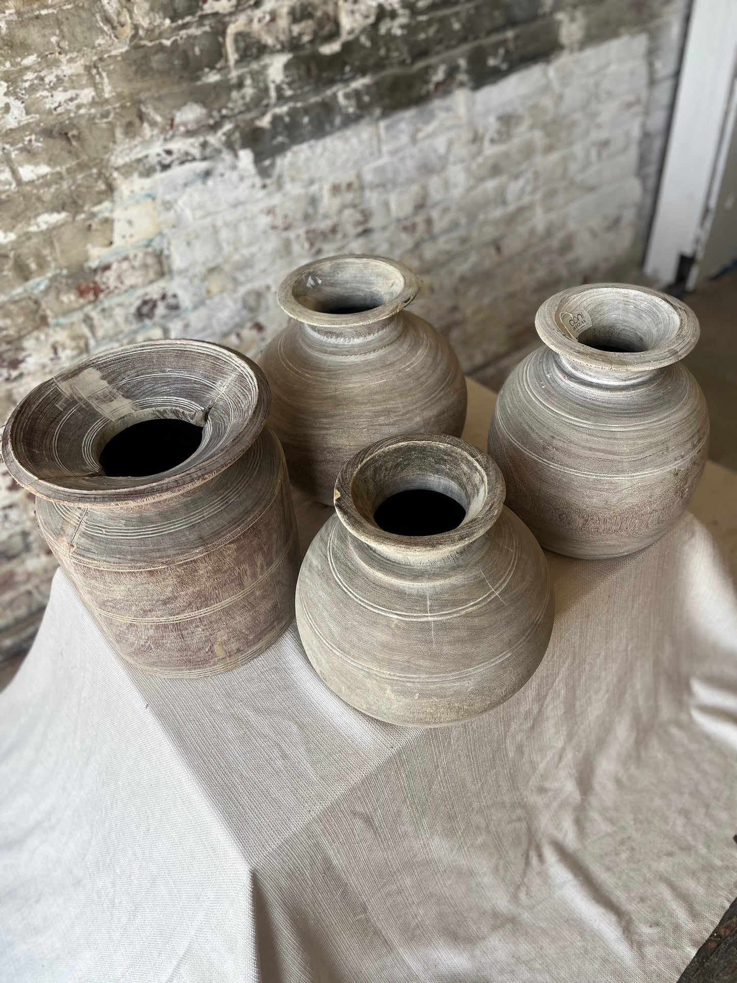 Hand-Carved Vintage Wooden Pots – Individually/Price Sold