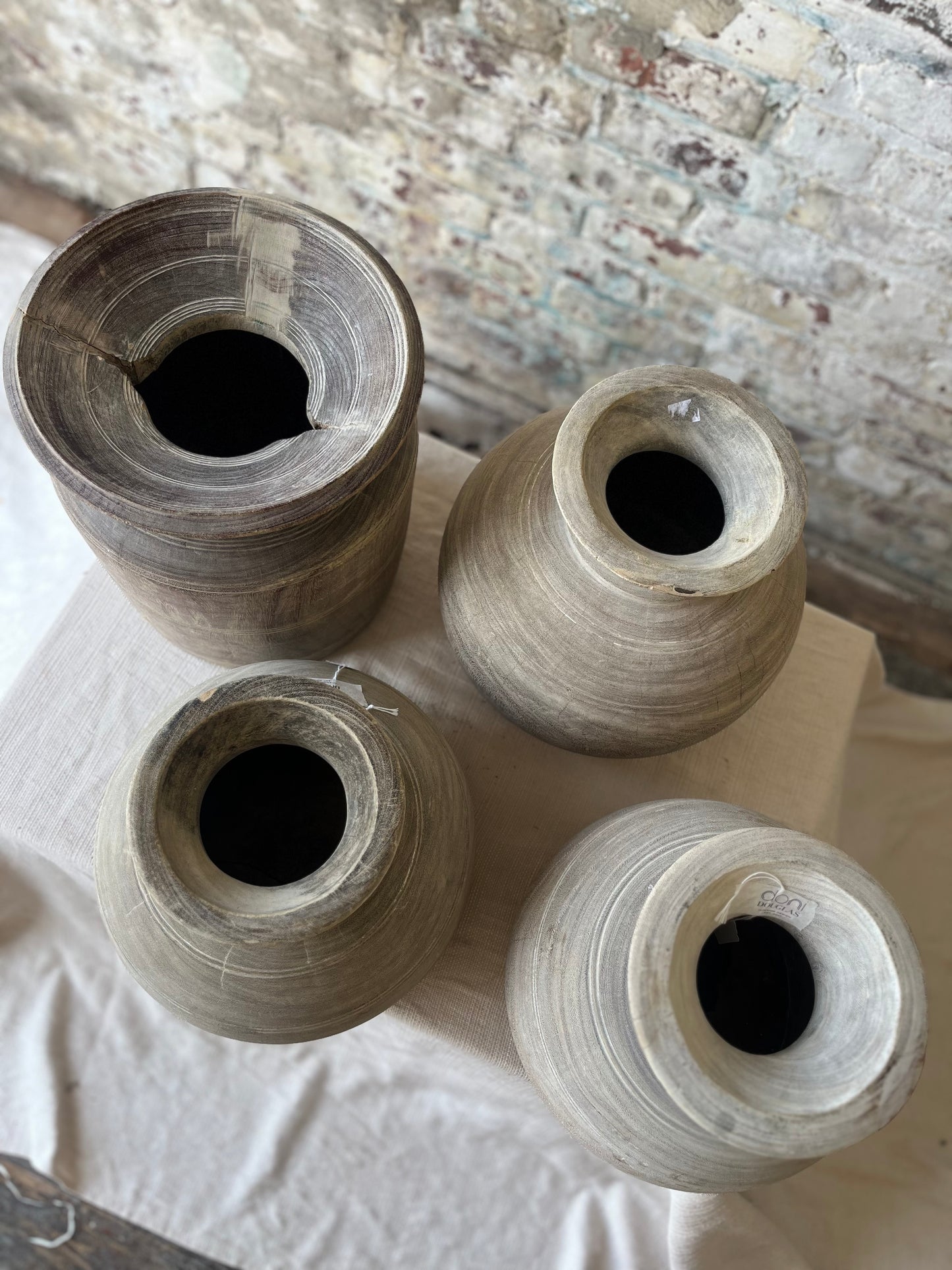 Hand-Carved Vintage Wooden Pots – Individually/Price Sold