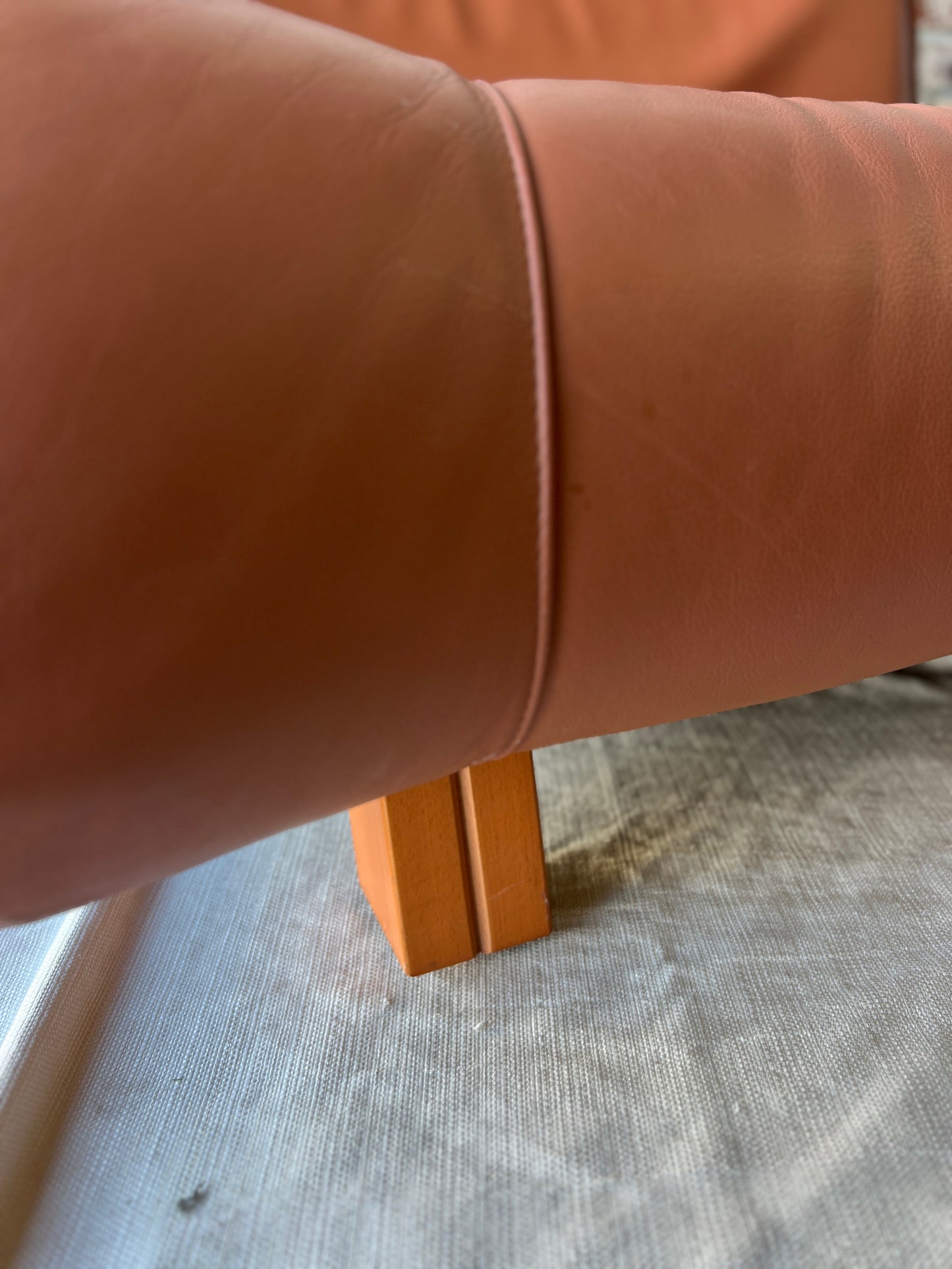 Vintage Cognac Leather Sling Lounge Chairs – Pair