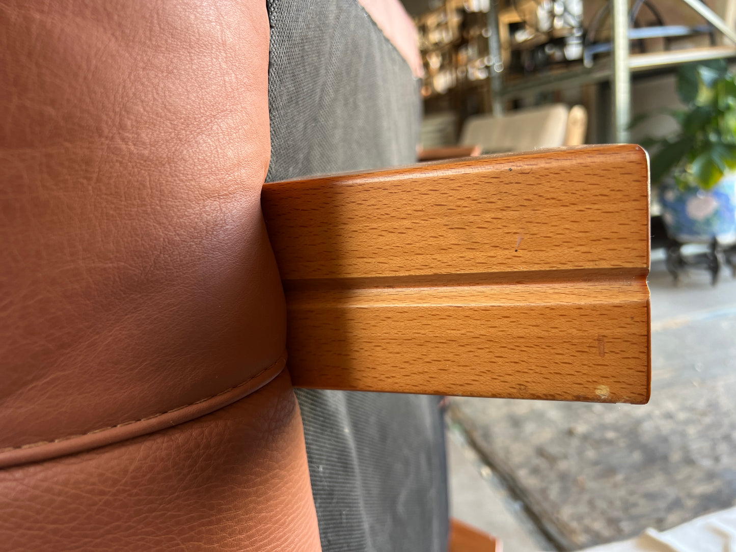 Vintage Cognac Leather Sling Lounge Chairs – Pair