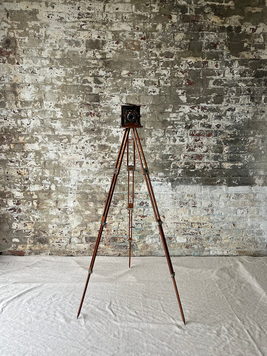 Vintage Wista Field 45 Wooden Large Format Camera on Extendable Tripod