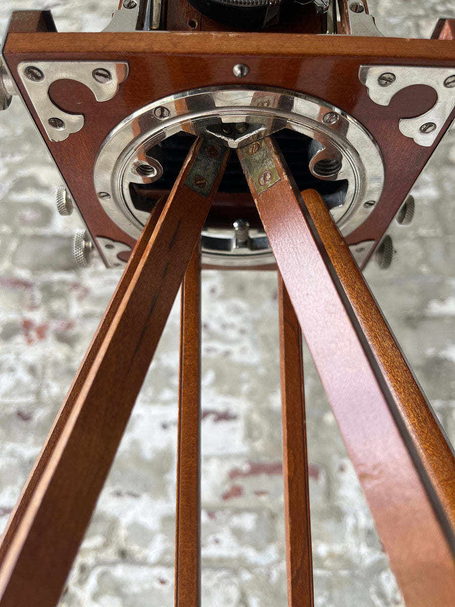 Vintage Wista Field 45 Wooden Large Format Camera on Extendable Tripod