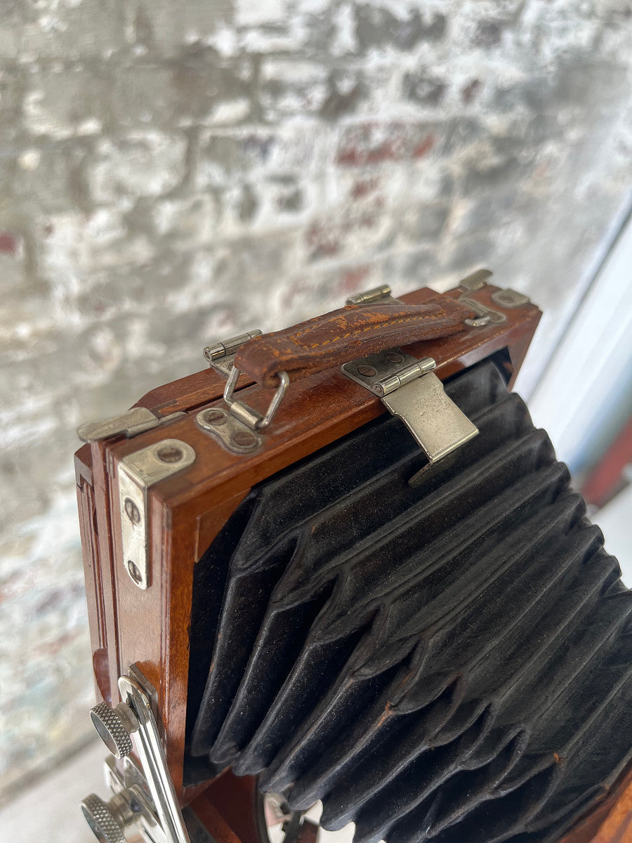 Vintage Wista Field 45 Wooden Large Format Camera on Extendable Tripod