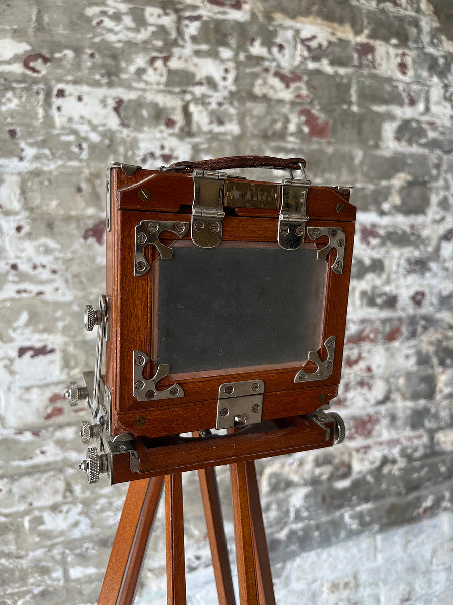 Vintage Wista Field 45 Wooden Large Format Camera on Extendable Tripod