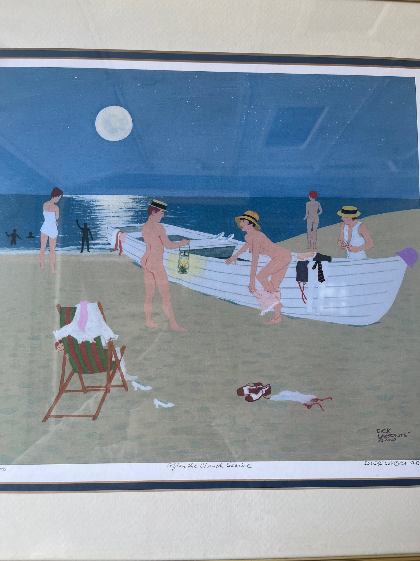 Framed Limited Edition Print - Beach Scene by Dick Lee
