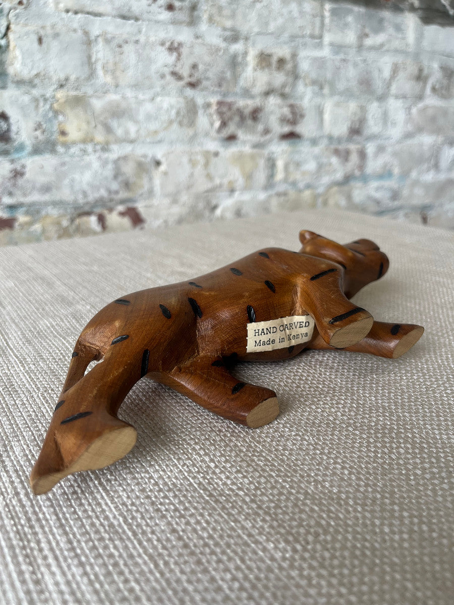 Hand-Carved Kenyan Wooden Leopard