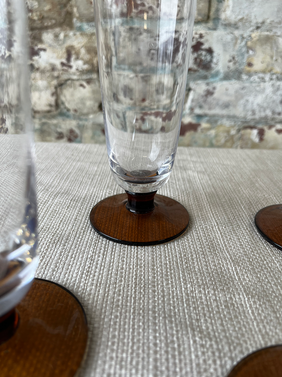 Amber Base Champagne Flutes – Set of 4