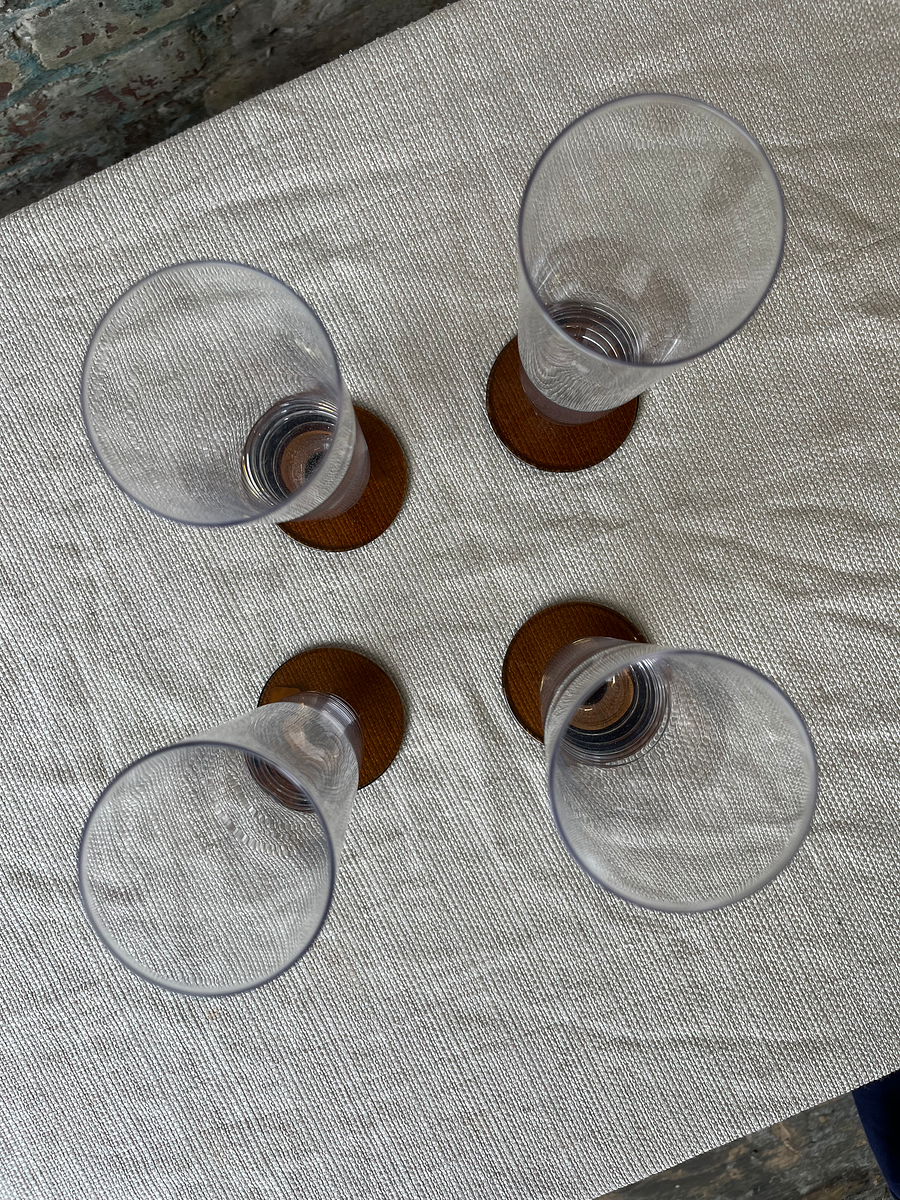 Amber Base Champagne Flutes – Set of 4