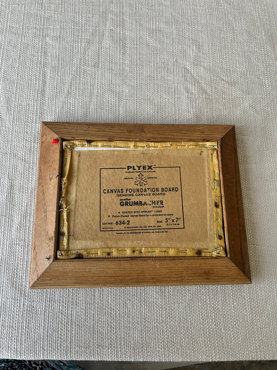 Vintage Framed Needlepoint Rose | Mid-Century Floral Wall Art