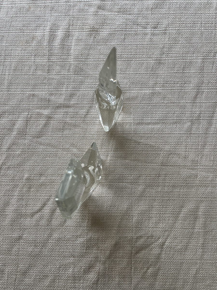 Vintage Cut Crystal Perfume Bottles – Geometric Stoppers (Set of 2)