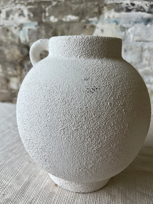 Textured White Ceramic Jug