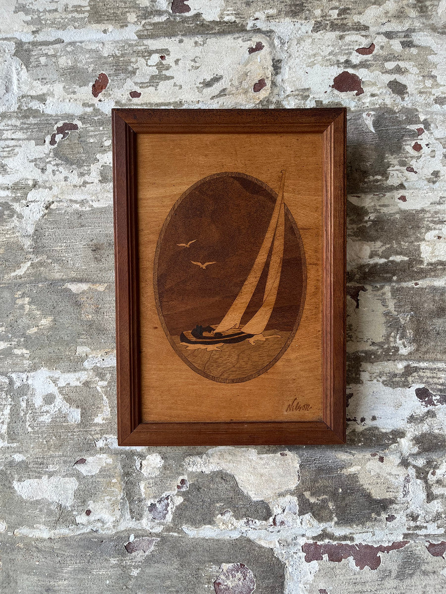 Handcrafted Wood Inlay Sailboat Art – Hudson River Inlay
