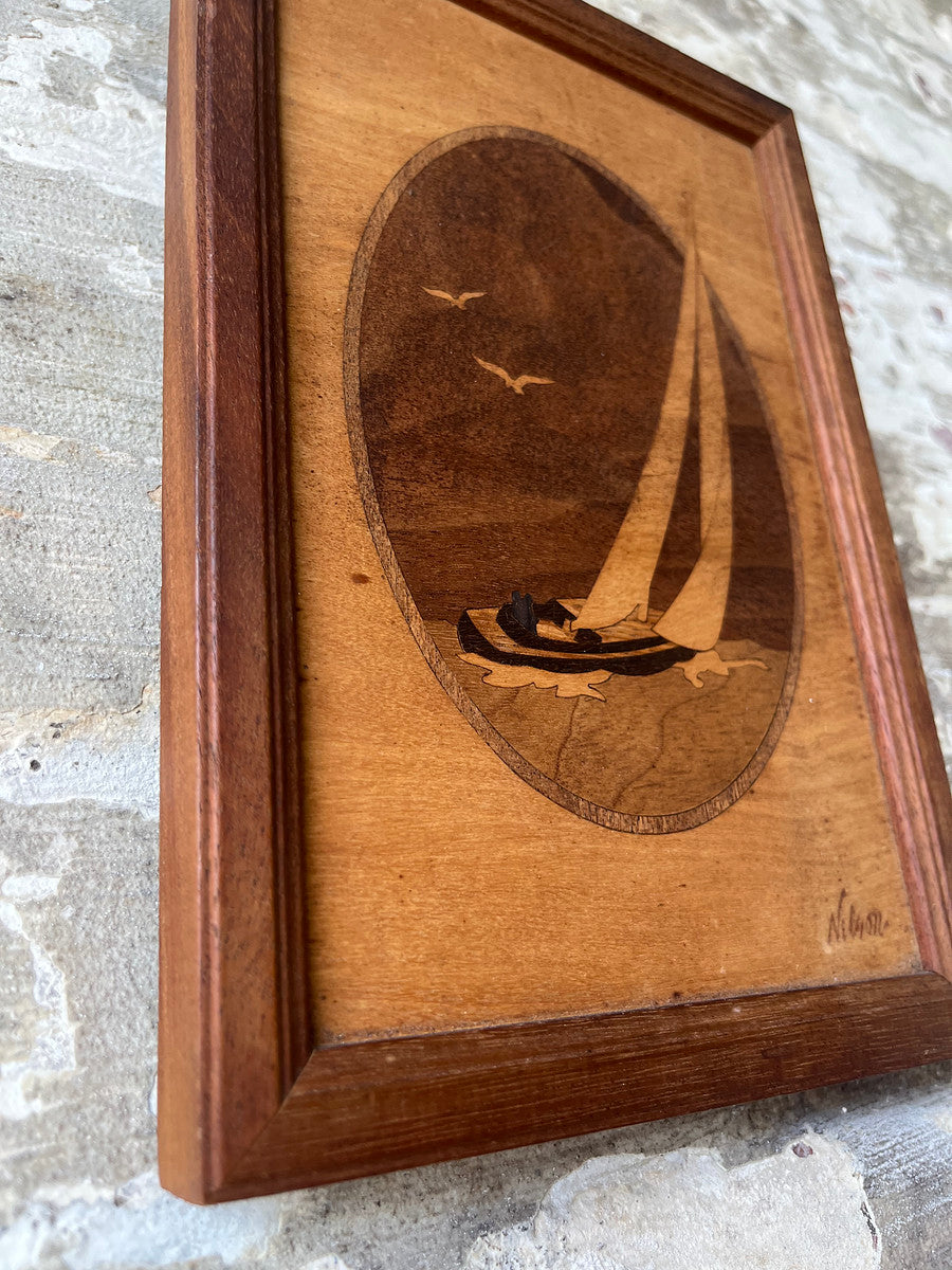 Handcrafted Wood Inlay Sailboat Art – Hudson River Inlay