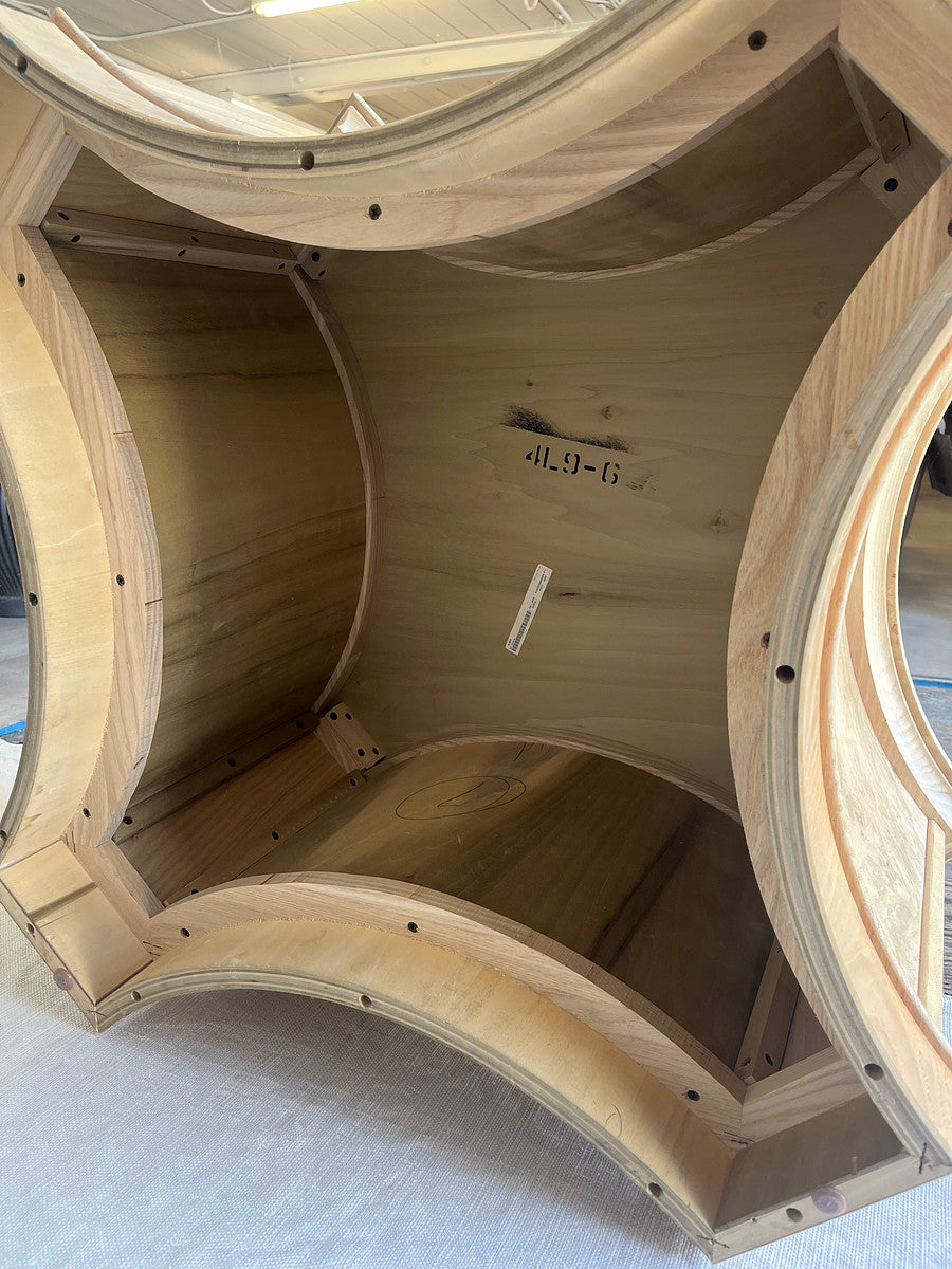 Sculptural Burl Wood Coffee Table with Fluted Corners