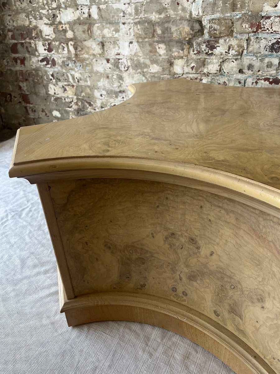 Sculptural Burl Wood Coffee Table with Fluted Corners